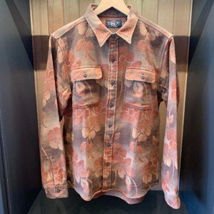 Double RL - Floral Jacquard Workshirt in Brown/Orange